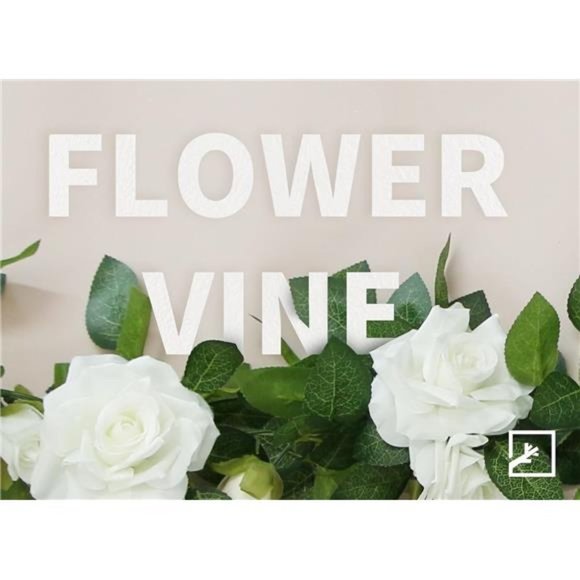 5Pcs 32.5FT White Flower Rose Garland Fake Vines Faux Artificial Floral Garland - Picture 3 of 6